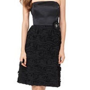 Strapless dress with rosette embellishment